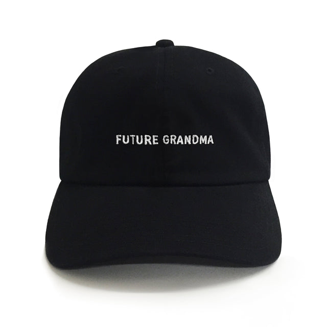 Future Grandma Hat – Black embroidered 6 panel grandma hat. Funny mom gift & family announcement hat from Dad Brand.